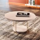 Ver imagem 1 de Mesa de Centro Redonda Pés Metálicos Mindy H01 Off White - Mpozenato