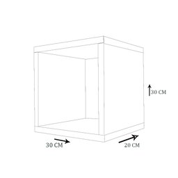 Nicho Decorativo 30x30x20 Cm Natural Em Mdf - 3
