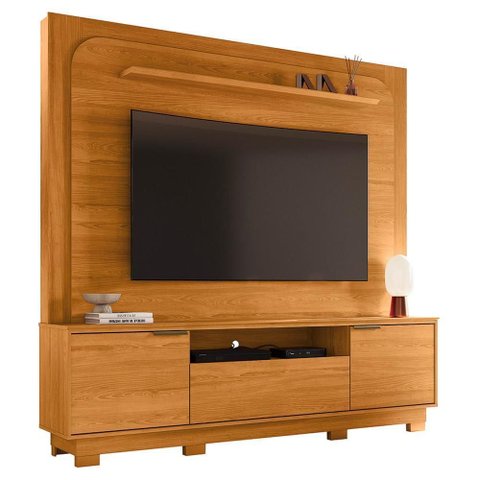 Estante Home Theater Nilo Cinamomo para Tv até 75” com Pés - Madetec