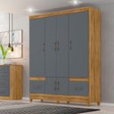 Ver imagem 2 de Guarda Roupa 6 Portas 2 Gavetas 165x204cm Ms912 Moval Freijó Cinza