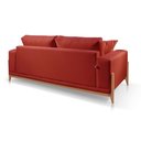 Ver imagem 3 de Sofá Verona Molas Ensacadas Braço 20cm Couro Ecológico 2,30m:Vermelho
