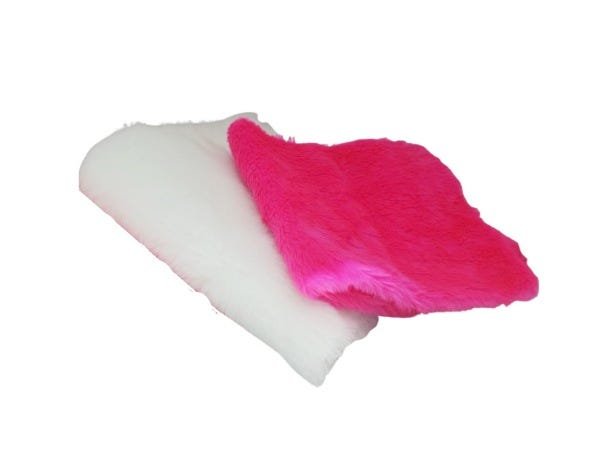 Kit 2 Tapetes Pelúcia para Manicure Unhas Fundo de Foto - Branco/ Rosa Pink
