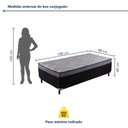 Ver imagem 3 de Cama Box Solteiro com Pés em Madeira Maciça Pasquale Preto/Rústico/Branco