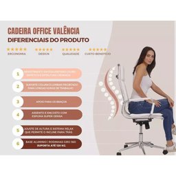 Cadeira Escritório Presidente Valencia Rivatti:preto - 5