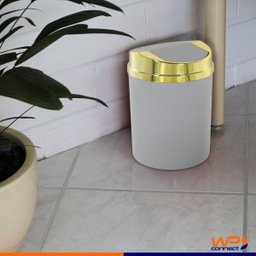 Lixeira Tampa Basculante Dourada 5 litros Cozinha Banheiro - Cinza - 5