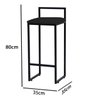 Kit 2 Banqueta Alta Lina Industrial Cozinha Bar Balcão Bistrô Ferro Preto Corino Preto - Ahazzo - 3