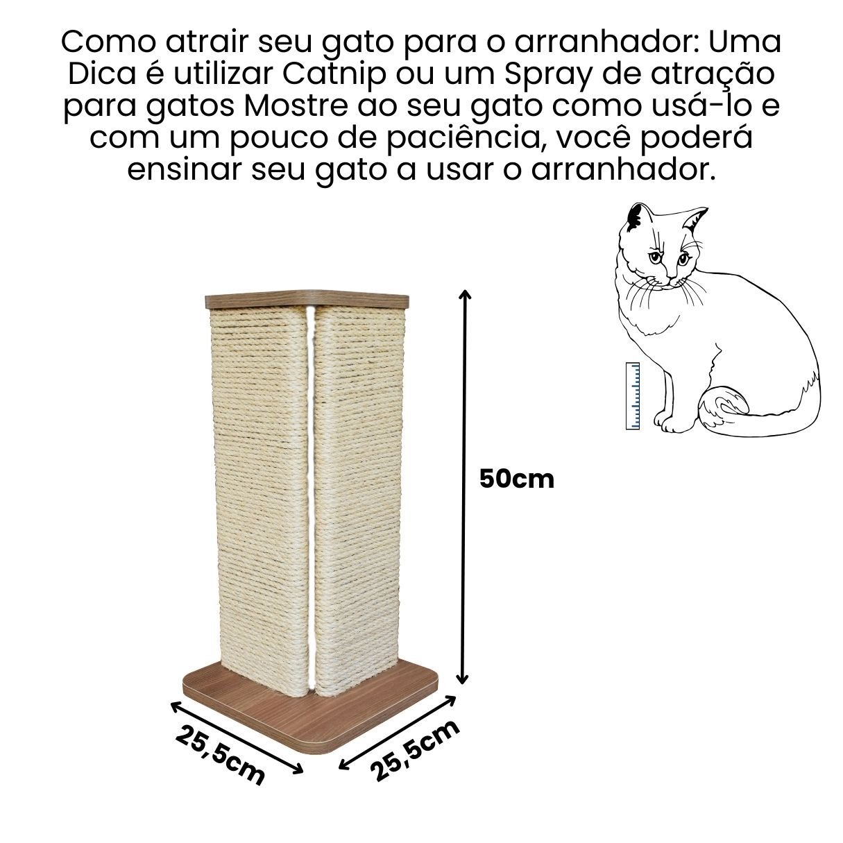Arranhador Gato Canto Sofá Modelo Sisal - Amadeirado - 3