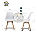 Ver imagem 6 de Kit 3 Cadeiras com Assento Estofado de Jantar Cozinha Saarinen Leda Design Branca Base Madeira