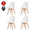 Ver imagem 1 de Kit 4 Cadeiras Eames Eiffel Wood Leda Saarinen Design para Mesa de Jantar Sala Cozinha Escrivaninha