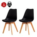 Ver imagem 1 de Kit 2 Cadeiras Leda Eames Eiffel Wood Saarinen Design para Mesa de Jantar Sala Cozinha Escrivaninha