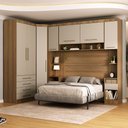 Ver imagem 1 de Quarto Modulado Queen de Canto com Guarda-roupas Maleiro e Cabeceira Paris Master Luciane Móveis