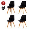 Kit 4 Cadeiras Leda Eames Eiffel Wood Saarinen Design para Mesa de Jantar Sala Cozinha Escrivaninha - 1