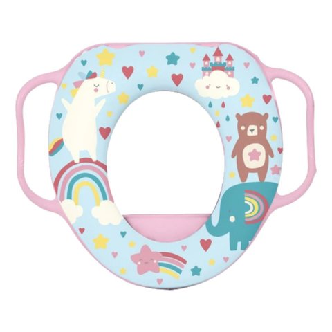 Assento Redutor Rosa Infantil com Alça para Vaso Sanitário