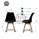 Ver imagem 7 de Kit 3 Cadeiras com Assento Estofado de Jantar Cozinha Saarinen Leda Design Preta Base Madeira