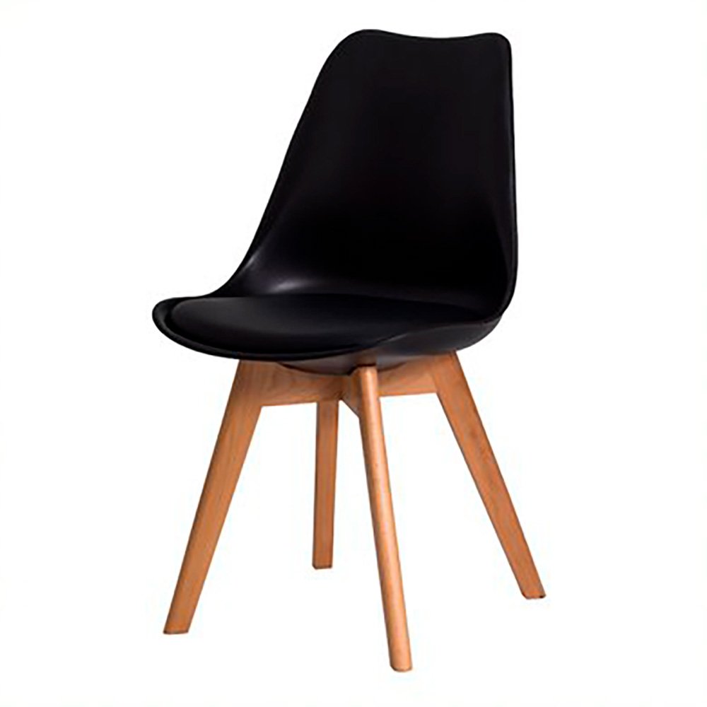 Kit 3 Cadeiras Leda Eames Eiffel Wood Saarinen Design para Mesa de Jantar Sala Cozinha Escrivaninha - 4