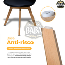 Ver imagem 4 de Kit 3 Cadeiras com Assento Estofado de Jantar Cozinha Saarinen Leda Design Preta Base Madeira