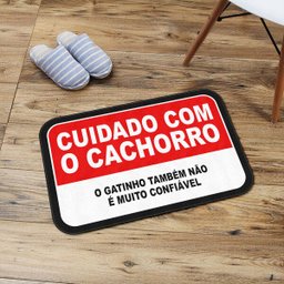 Tapete Decorativo Cuidado com O Cachorro e Gato - 4