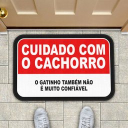 Tapete Decorativo Cuidado com O Cachorro e Gato - 3