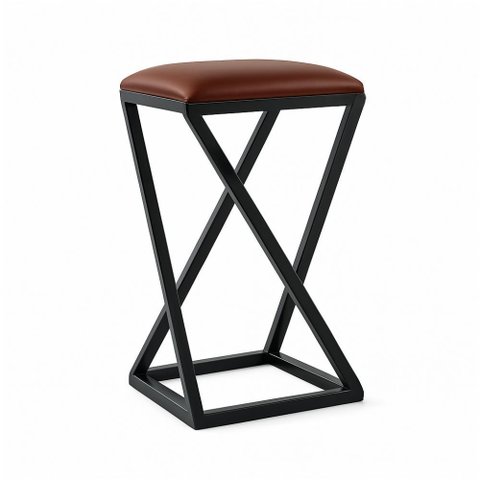 Banqueta 70 cm Bancada Industrial Cozinha Balcão Moderno Metal Couro Sintético