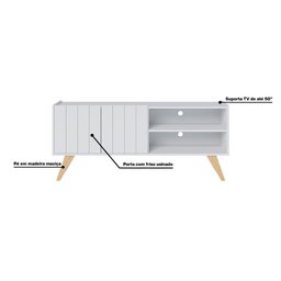 Rack para Tv até 50" Polegadas Space Branco Fosco Colibri Moveis - 9