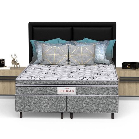 Conjunto Box Casal Mola Ensacada Prodormir Outback New Cinza