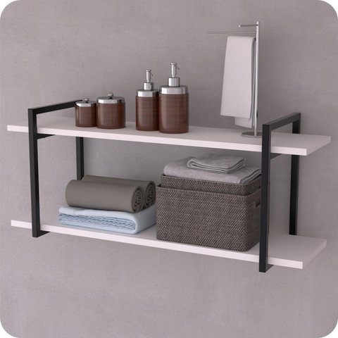 Prateleira Estilo Industrial Banheiro Parede GND PB 60cm