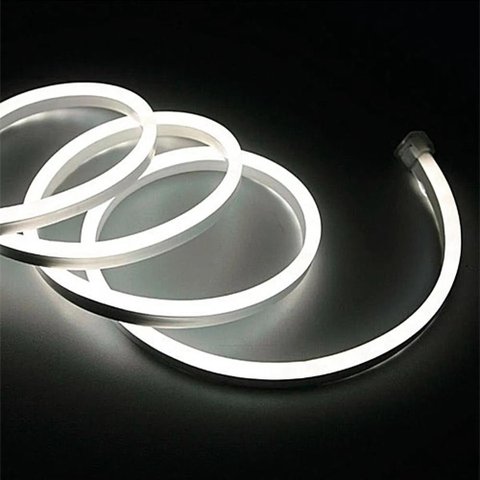 Fita Led Mangueira Neon 5 Mts Iluminação Flexível Corte 2.5 Cm - Branco Frio