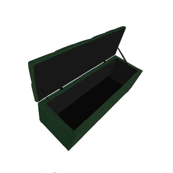 Kit Cabeceira e Calçadeira Liverpool 160 cm Queen Size Suede Verde - Doce Sonho Móveis - 6