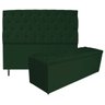 Kit Cabeceira e Calçadeira Liverpool 160 cm Queen Size Suede Verde - Doce Sonho Móveis - 1