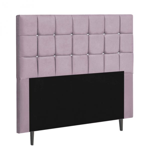 Cabeceira Estofada Espanha 140CM Casal Strass Suede Rose - D A DECOR - 2