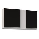 Ver imagem 1 de Armário Aéreo 100cm 2 Portas Indiana Branco/Preto - Lumil Móveis