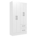 Ver imagem 2 de Guarda-Roupa Solteiro Europa 4 Portas 2 Gavetas Cor Branco