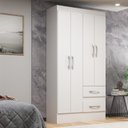 Ver imagem 1 de Guarda-Roupa Solteiro Europa 4 Portas 2 Gavetas Cor Branco