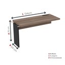 Ver imagem 2 de Complemento de Mesa Plataforma Pé Painel 134x60 Pe40 Preto-walnut