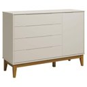 Ver imagem 1 de Cômoda com Porta Classic Elfe Areia Acetinado Amadeirado - Reller