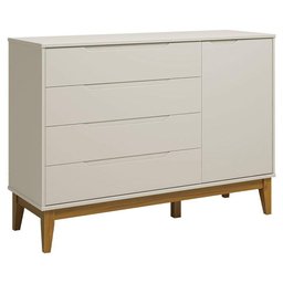 Cômoda com Porta Classic Elfe Areia Acetinado Amadeirado - Reller - 1