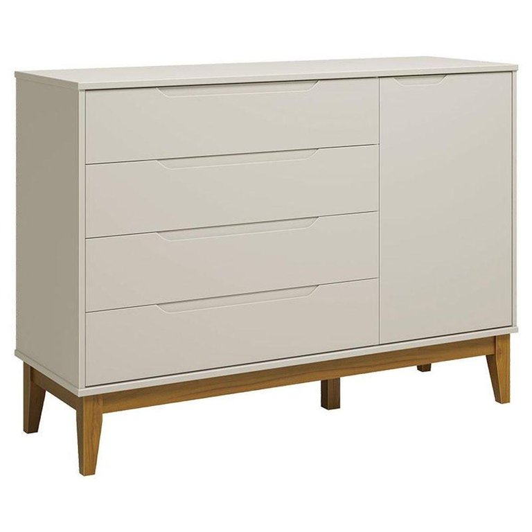 Cômoda com Porta Classic Elfe Areia Acetinado Amadeirado - Reller Cômoda com Porta Classic Elfe Areia Acetinado Amadeirado - Reller