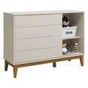 Ver imagem 3 de Cômoda com Porta Classic Elfe Areia Acetinado Amadeirado - Reller