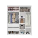 Ver imagem 4 de Guarda Roupa Solteiro Titan 2 Portas Correr 2 Gavetas MDF Branco Bom Pastor Móveis 138cm
