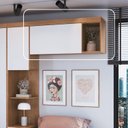 Ver imagem 2 de Armário Aéreo Modulado Solteiro 1 Porta Infinity Marrom/Cedro/Branco Line