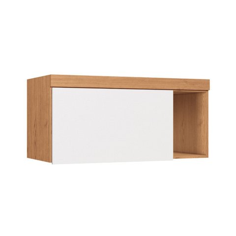 Armário Aéreo Modulado Solteiro 1 Porta Infinity Marrom/Cedro/Branco Line