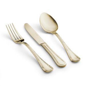 Faqueiro Lace Inox Pvd Champagne Gold 101 Pcs St James