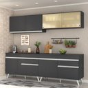 Ver imagem 3 de Armário de Cozinha Compacta 240cm Veneza Multimóveis V3696 Preto/Branco