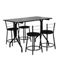 Ver imagem 1 de Conjunto Mesa Retangular 70x120cm Preta com 4 Banquetas Epoxi