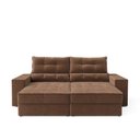 Ver imagem 2 de Sofá com Chaise Larissa 4 Lugares Retrátil e Reclinável 232cm Marrom Cialar Móveis