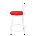 Ver imagem 3 de Jogo 4 Banquetas Baixa Para Cozinha Branca Assento Vermelho