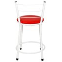 Ver imagem 4 de Jogo 4 Banquetas Baixa Para Cozinha Branca Assento Vermelho