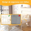 Ver imagem 5 de Mini Cama Infantil Solteiro em Aço Branco com Proteção Lateral para Quarto Infantil