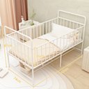 Ver imagem 3 de Mini Cama Infantil Solteiro em Aço Branco com Proteção Lateral para Quarto Infantil