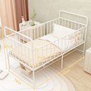 Ver imagem 3 de Mini Cama Infantil de Metal com Grade de Proteção Branca